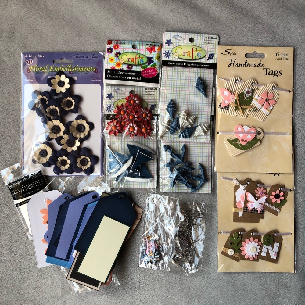 Embellishments and Tag ~ Cardmaking Scrapbooking